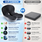 Ergonomic Memory Foam Seat Cushion for Lower Back Comfort