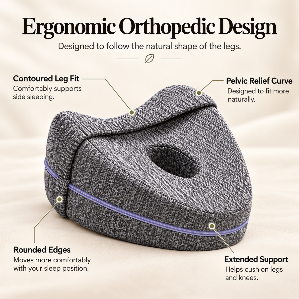 Memory Foam Knee Pillow for Side Sleepers