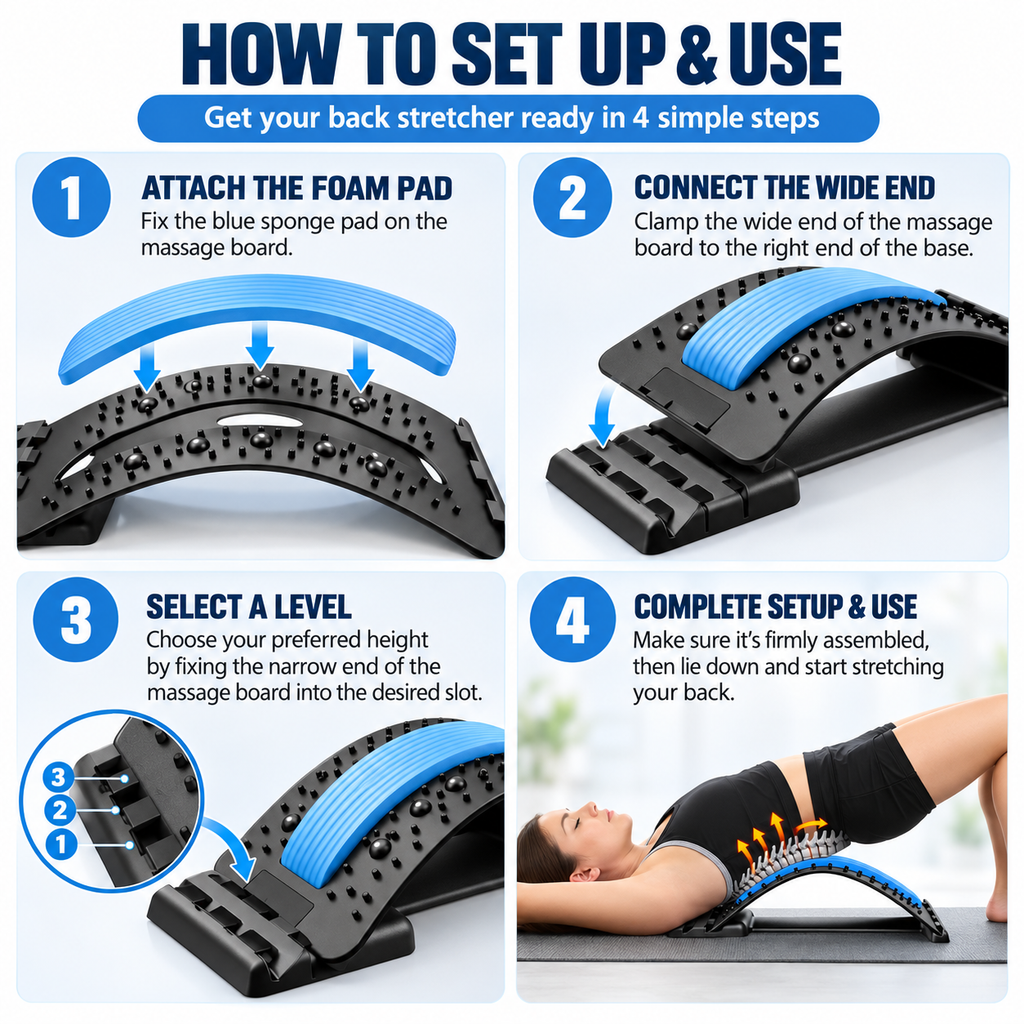 Back Stretcher for Posture & Lower Back Relief