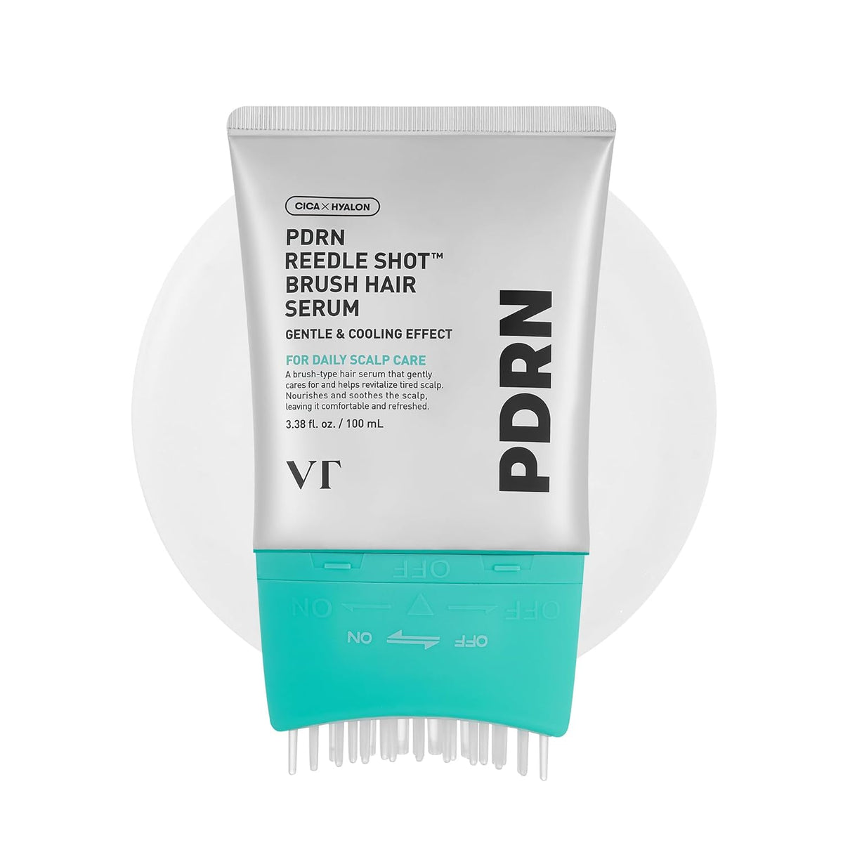 VT COSMETICS PDRN Reedle Shot Brush Hair Serum, Cooling & Refreshing Scalp Care with Vegan PDRN, Caffeine & Spicule Complex, Lightweight & Non-Greasy Daily Scalp Solution, 3.38 fl oz / 100 mL