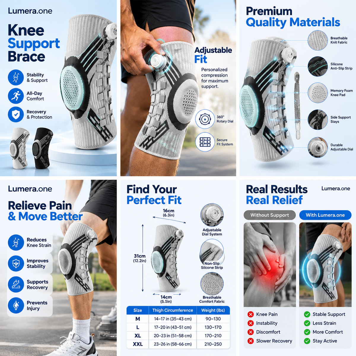 Knee Brace with Gel Pad for Everyday Support